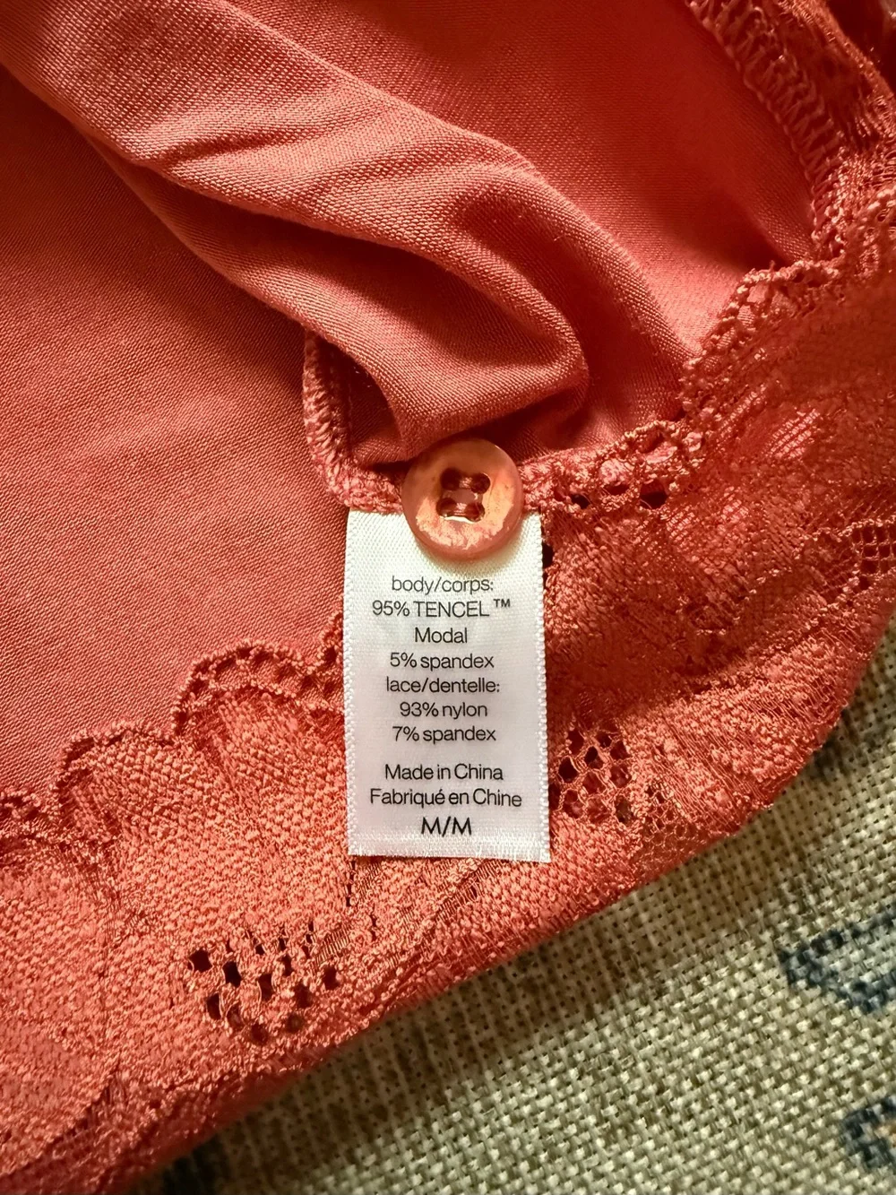 Eberjey Rose Lace-Trim Short Pajama Set - Dusty Rose - Picture 6 of 9